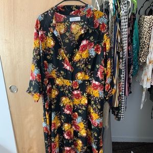 Plus size floral maxi dress